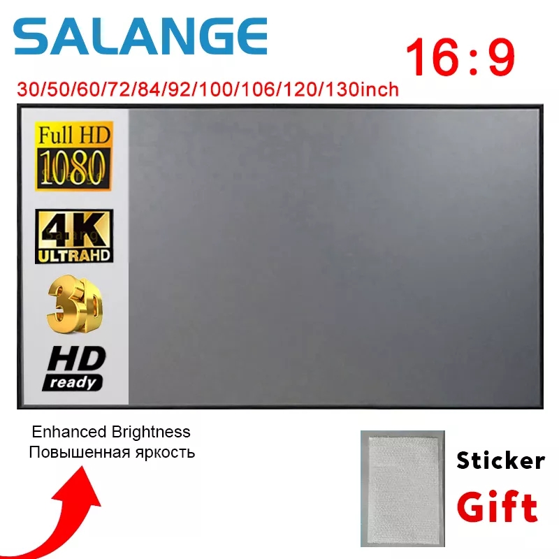 Home Cinema Blanc - Salange Projector Screen,60 100 120 Inch