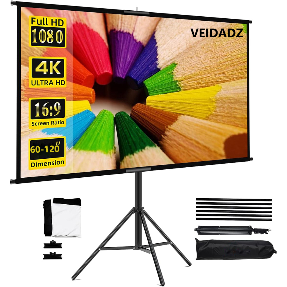 Home Cinema Blanc - VEIDADZ Projector Screen With Stand Foldable