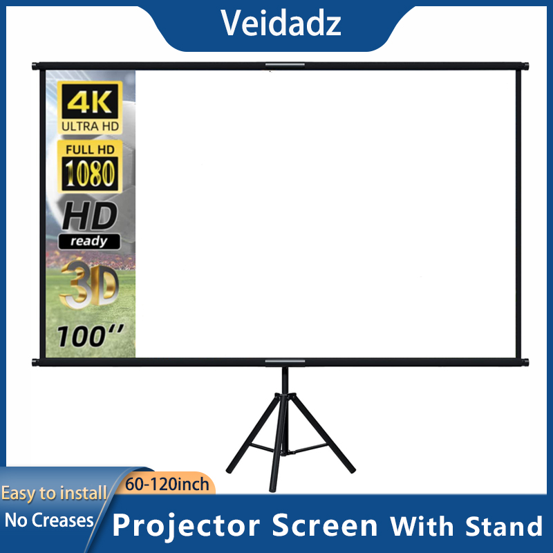 Home Cinema Blanc - VEIDADZ Projector Screen With Stand Foldable