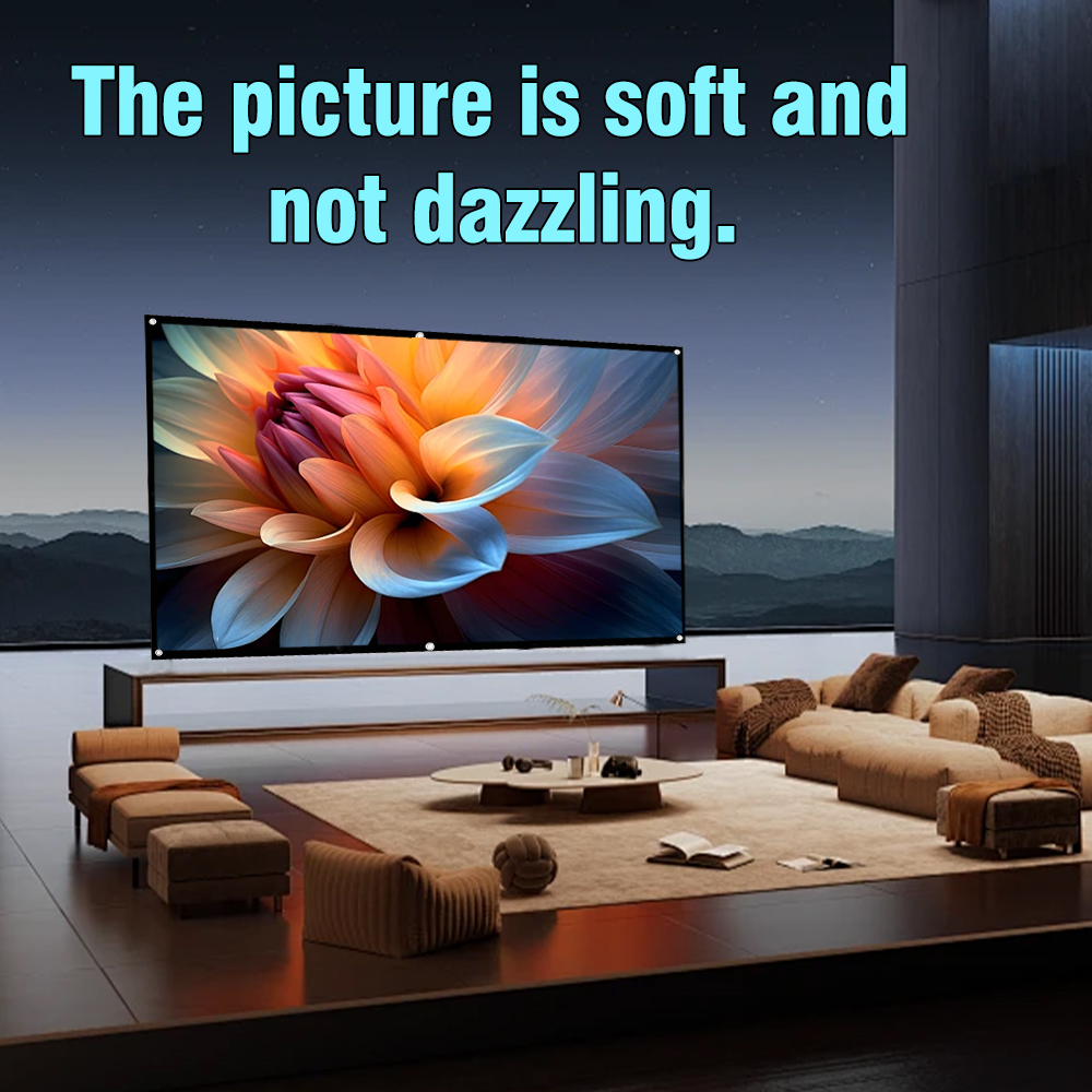 Home Cinema Blanc - XIAOHUI 60-180Inch Projector White Screen Portable