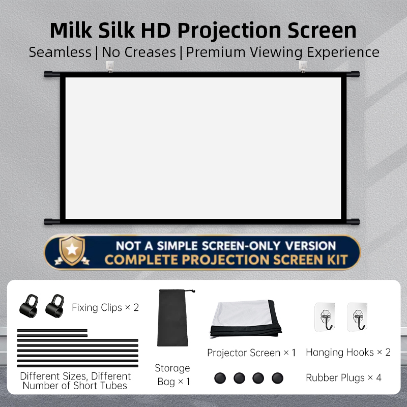Home Cinema Blanc - Projector Screen Wall Mounted 84-120 inch