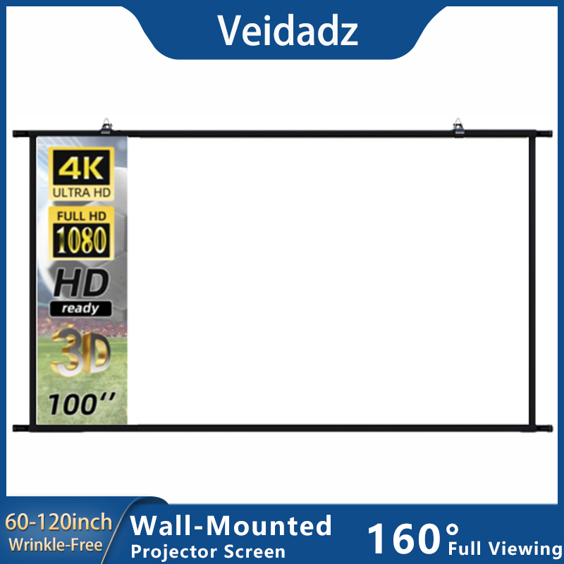 Home Cinema Blanc - VEIDADZ Projector Screen Wall Mounted 60-120