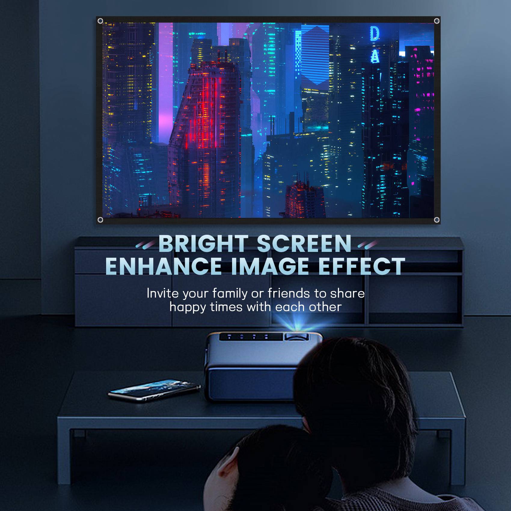 ABKM Portable Projector Screen - Home Cinema Blanc recension och pris
