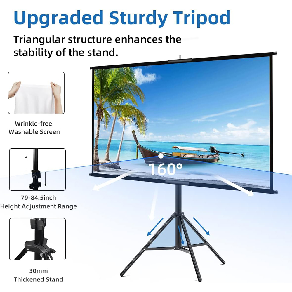 VEIDADZ Projector Screen With  - Home Cinema Blanc recension och pris