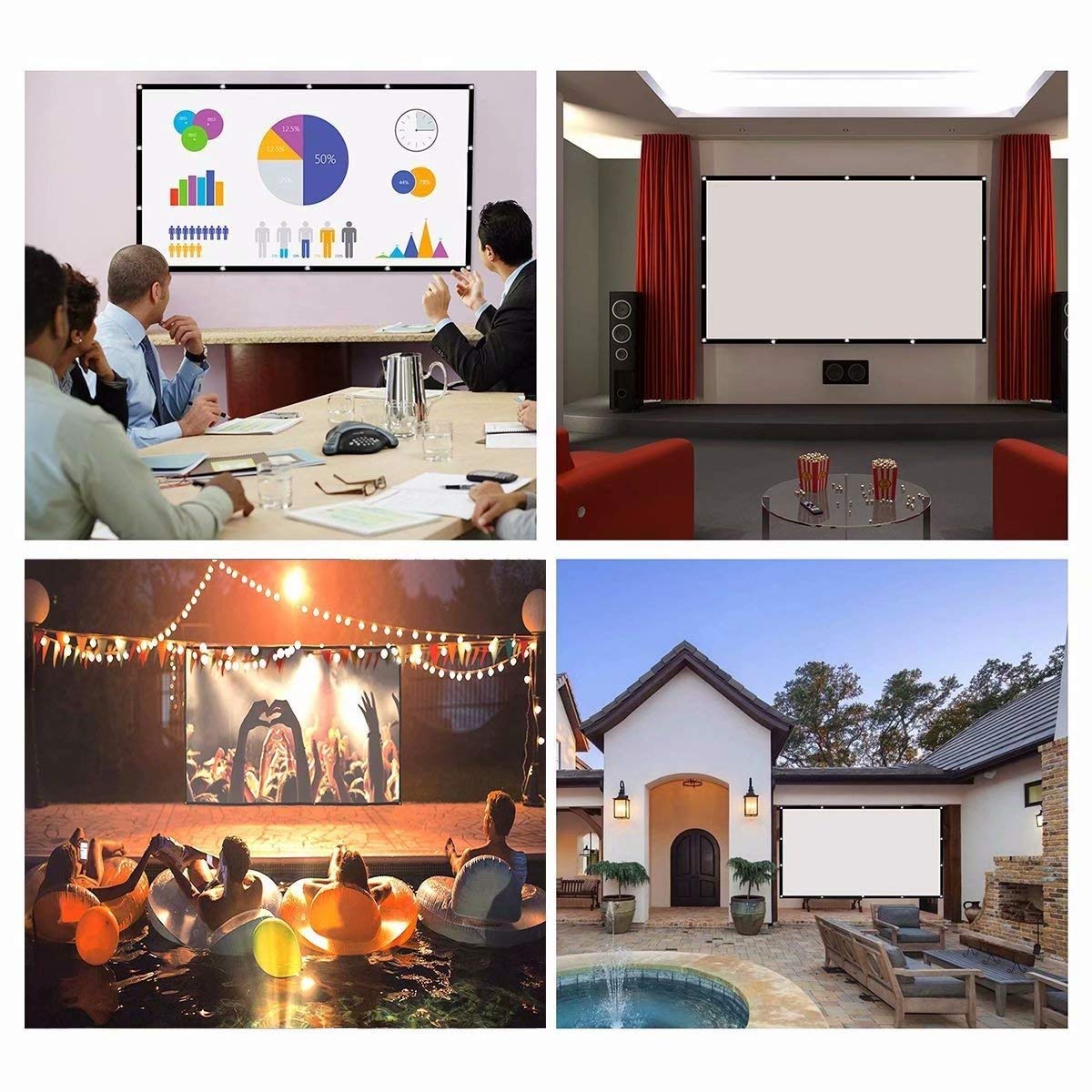60 84 100 120 150 Inch Project - Home Cinema Blanc recension och pris