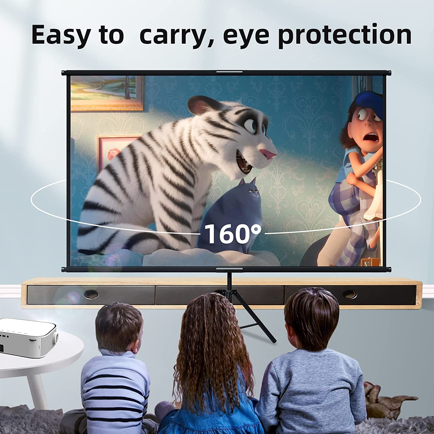 VEIDADZ Projector Screen With  - Home Cinema Blanc recension och pris