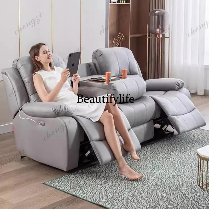 Genuine Leather Manual Electri - Home Cinema Couch recension och pris