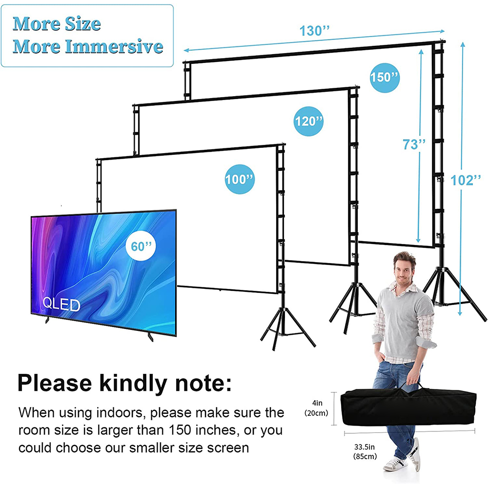 VEIDADZ Projector Screen With  - Home Cinema Blanc recension och pris