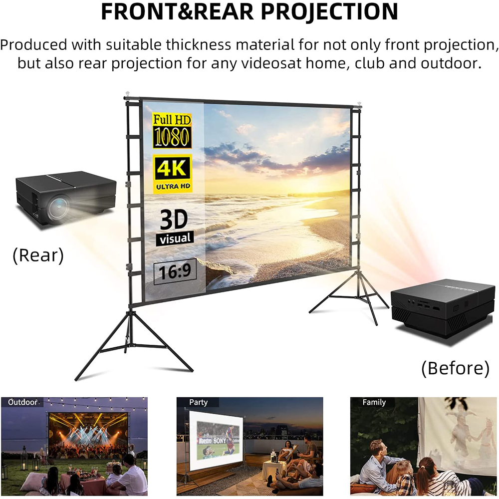 VEIDADZ Projector Screen With  - Home Cinema Blanc recension och pris