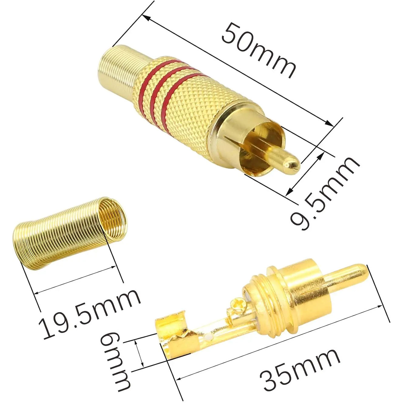 4PCS RCA Plug Gold Plated Sold - Genius Home Cinema recension och pris